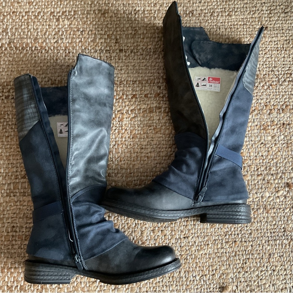 Reiker NWOT knee high Franka blue women boots - Picture 6 of 9